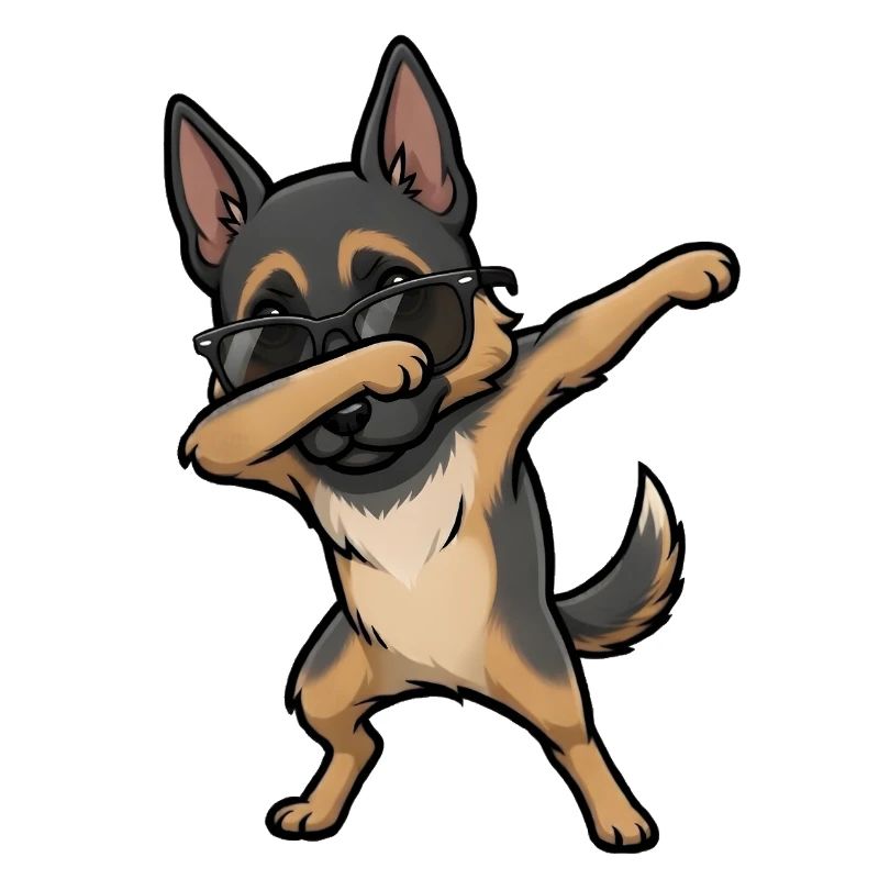 Dabbing German Shepherd