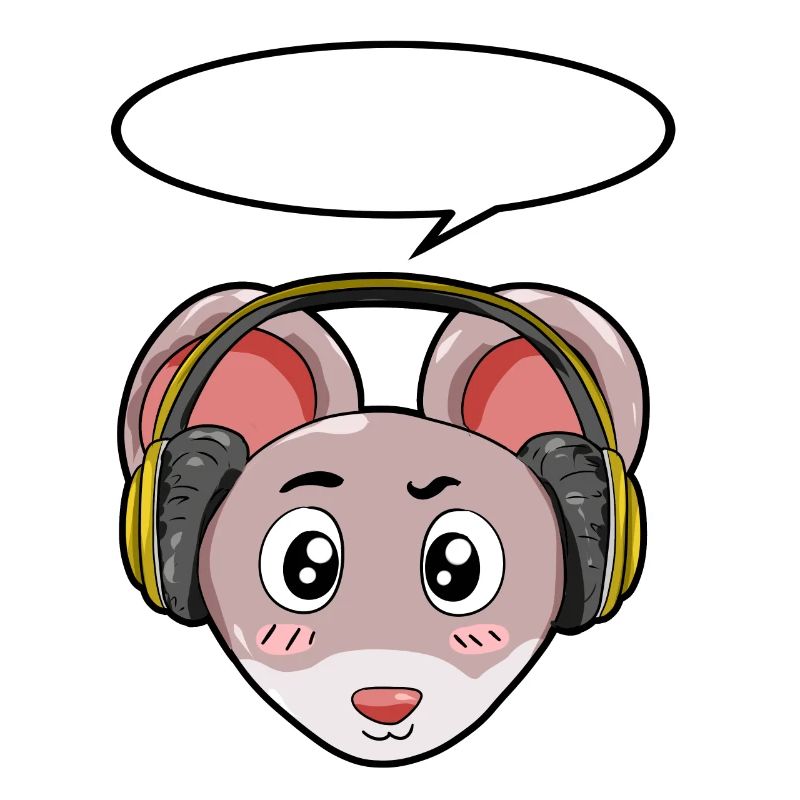 Maus mit Kopfhörer