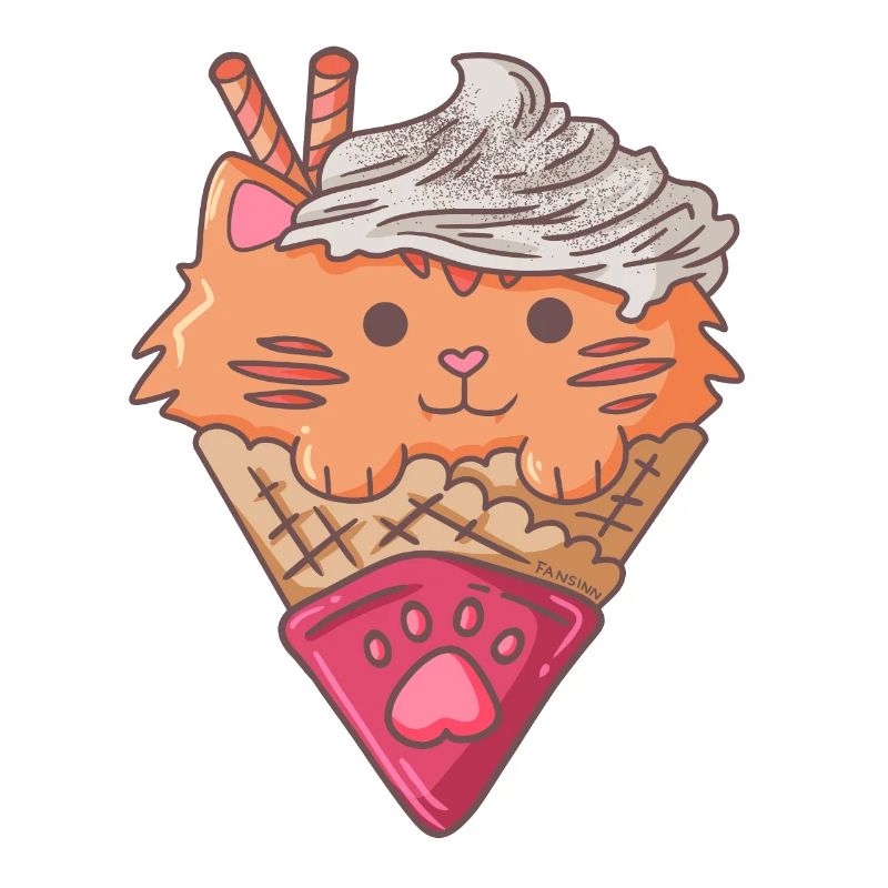 Katze Eis Waffel Stubentiger spass Kinder Geschenk