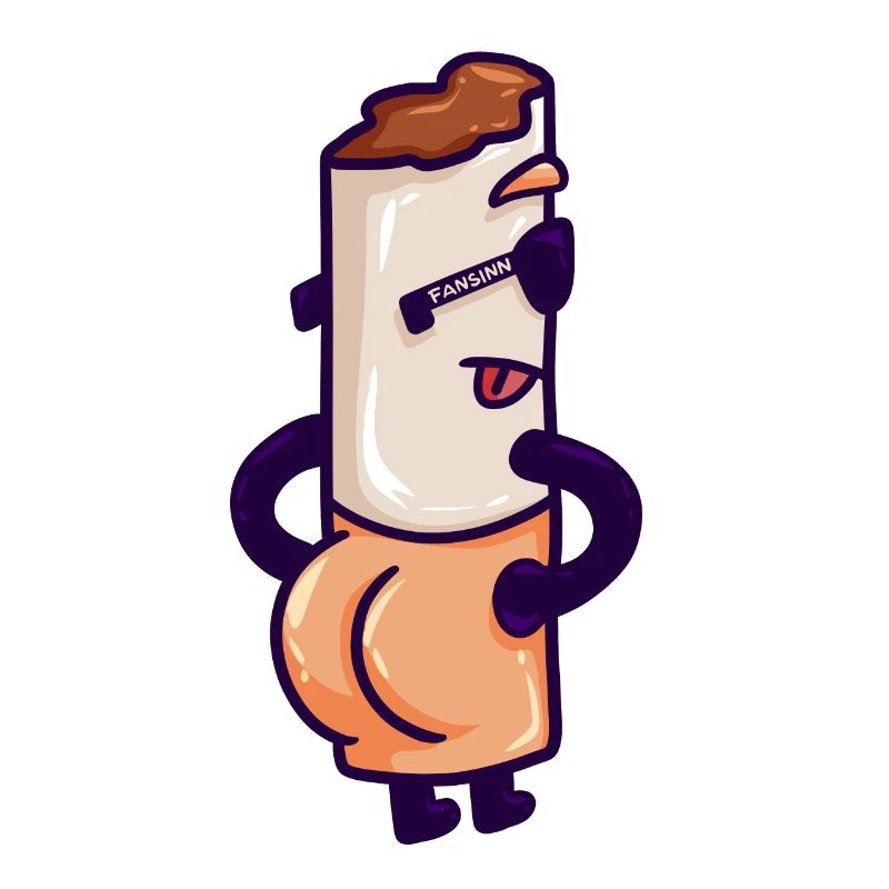 Zigarette Rauchen Kippe Feuer Sucht Comic Geschenk