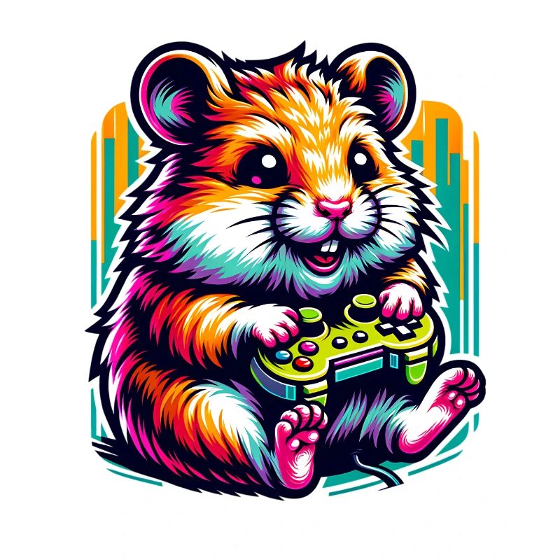 Spielender Hamster Mit Controller