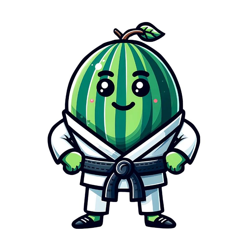 Karate Wassermelone Krieger mit Gi