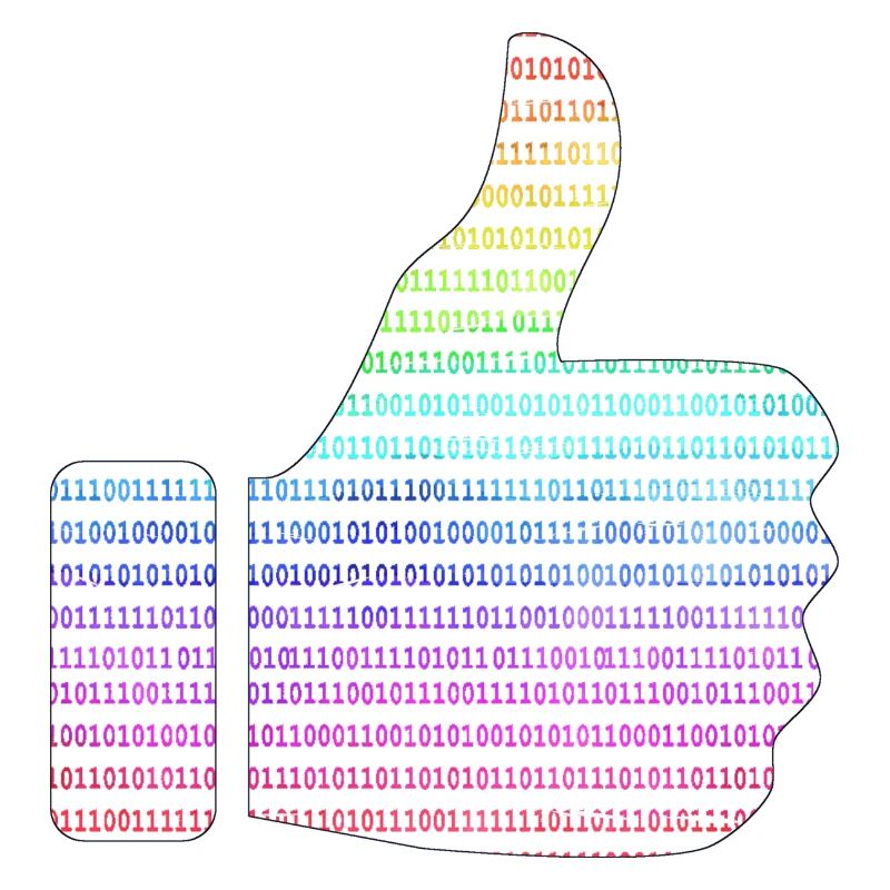 hand like binary rainbow