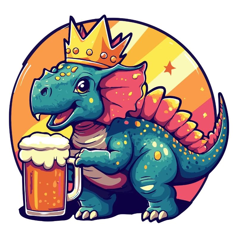 Dinosaur triceratops beer comic