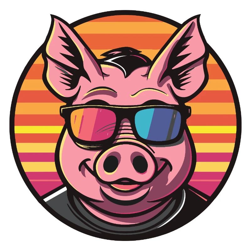 Schwein Comic Cool Sommer