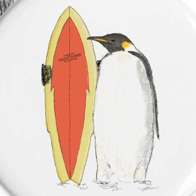 A Penguin with Surfboard