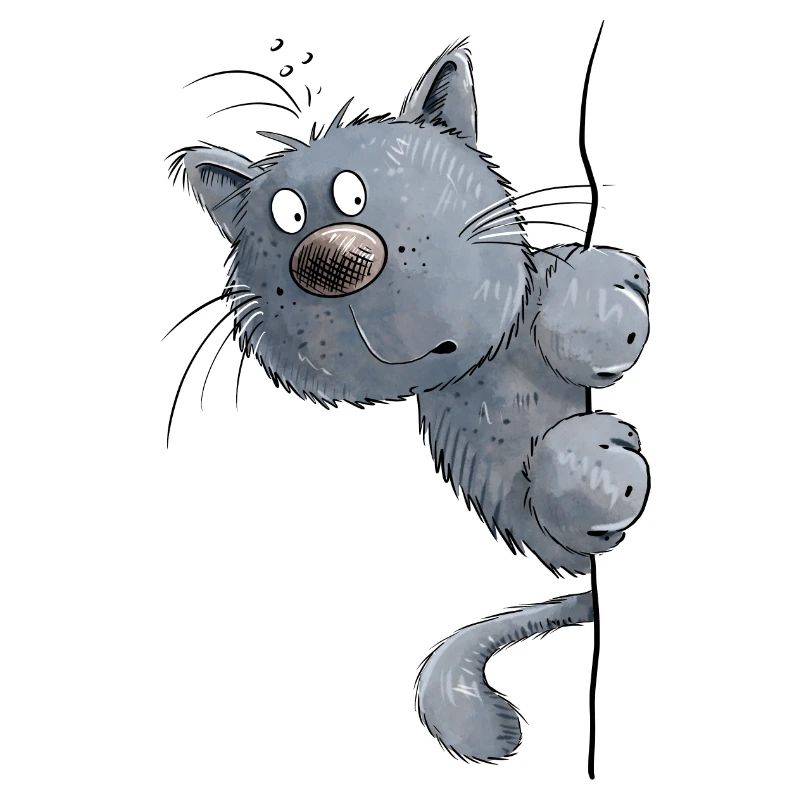 Blaue Katze I Katzenfreunde Geschenk