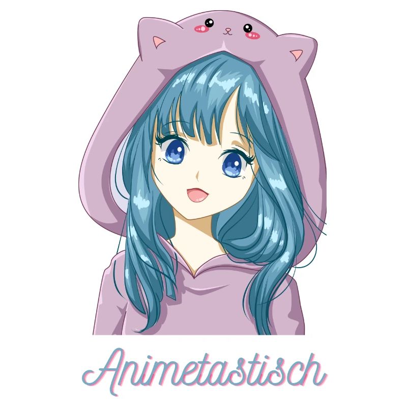 Süßes Anime/Manga Mädchen mit Cosplay-Pullie.