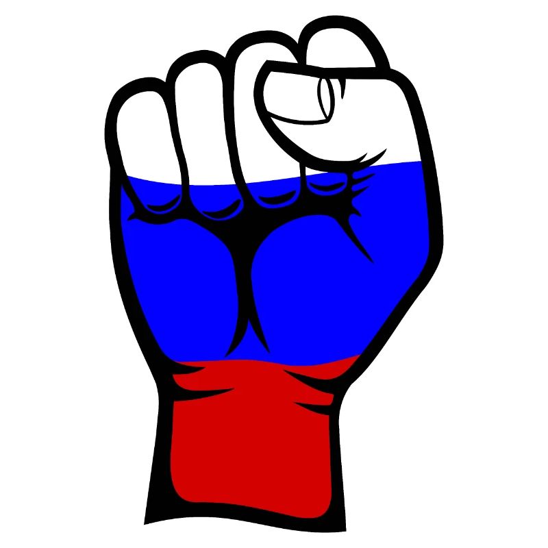 Drapeau de la Russie Symbole de la main du poing