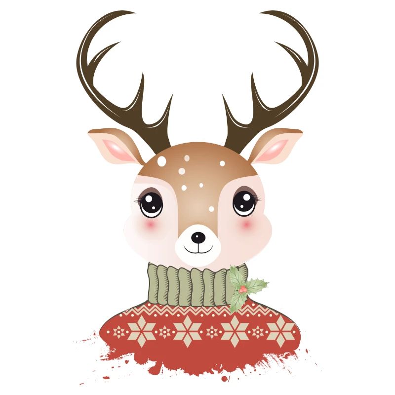 cerf chic mignon avec pull de Noël