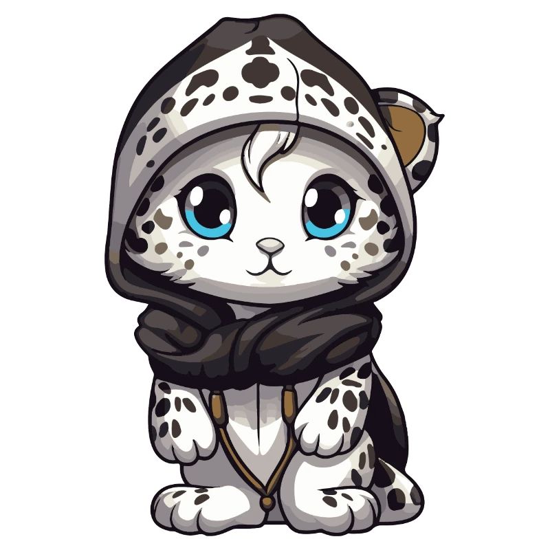 Snow Leopard Winter Leopard Comic Cute
