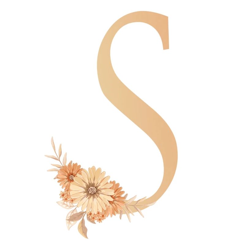 Buchstabe S mit Blumen