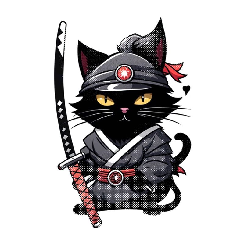 chat ninja - chaton samourai