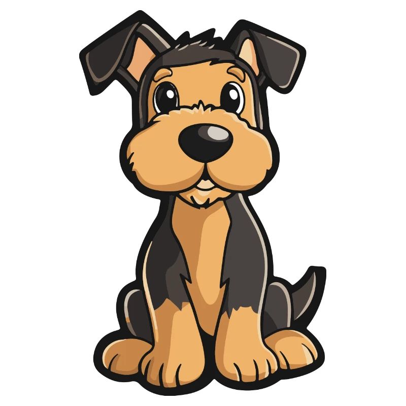 Airedale Terrier Chien Bande dessinée Mignon