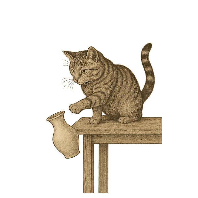 Cat logic: If it's right, it can also fall