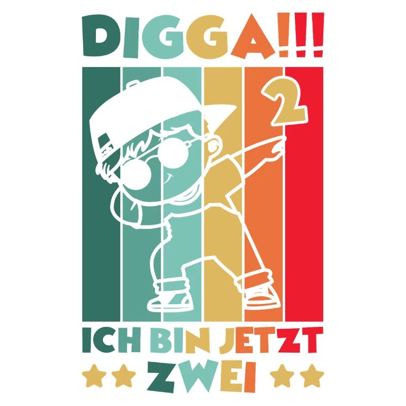 Digga Ich Bin 2 Jahre 2 Geburtstag Dabbing Junge