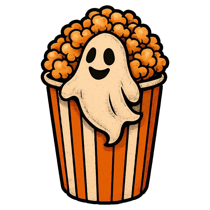 Fantôme de pop-corn dans le pot de pop-corn