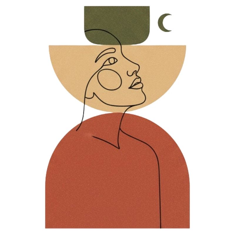 Abstract Head with Geometric Shape