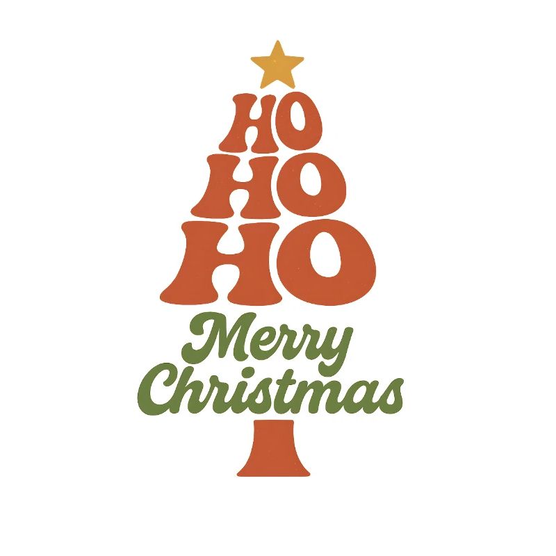 HoHoHo Christmas Tree Typography