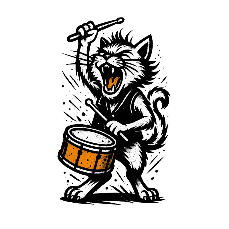 Batteur chat dans la tempête
