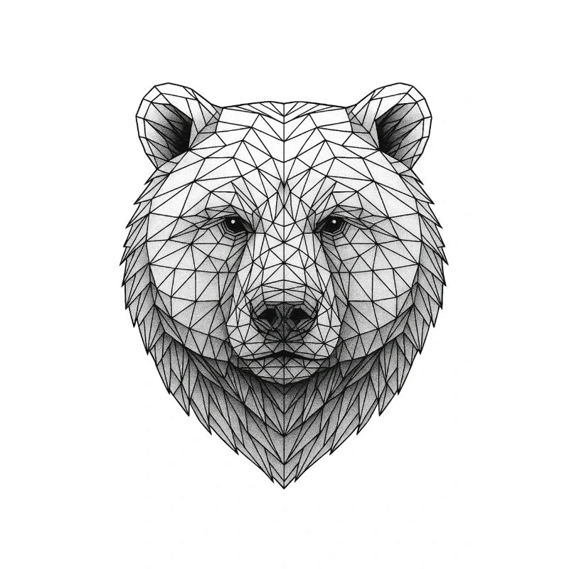 Geometric Bear Head