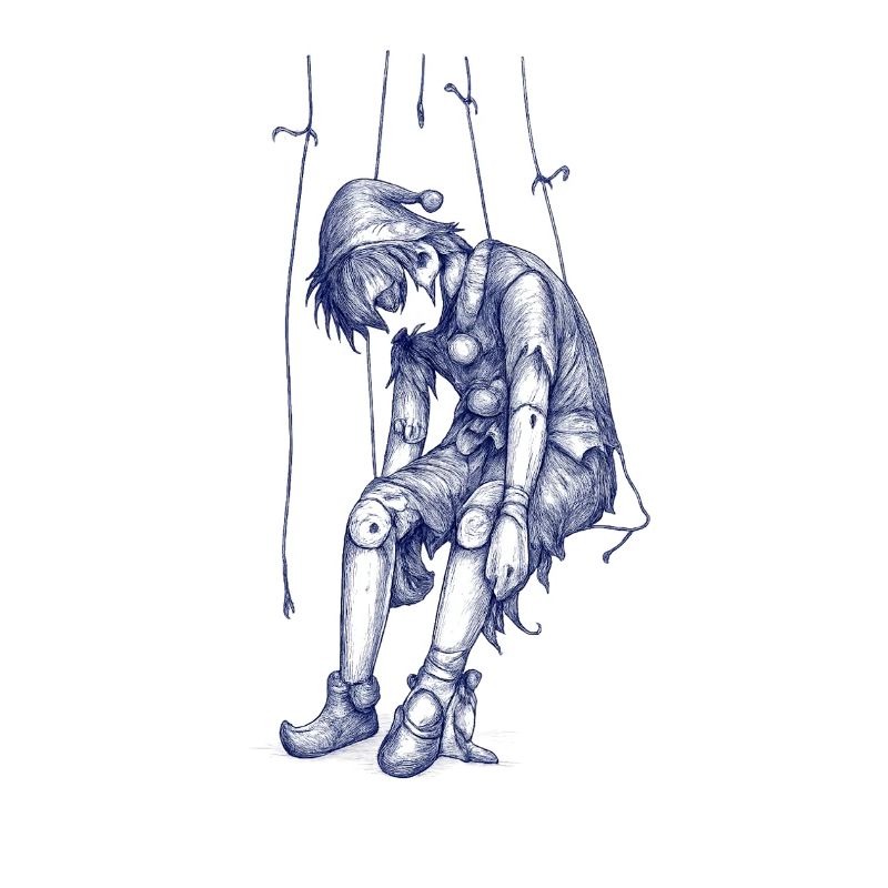 Image de marionnette bleue