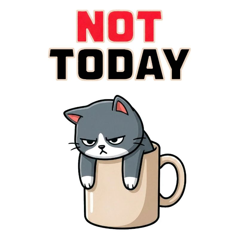 Chat Pas Aujourd’hui - Meme drôle de chat en colère