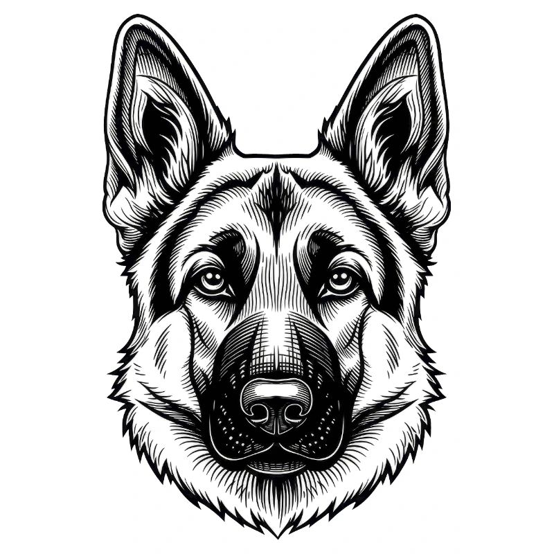 Inkline German Shepherd Head