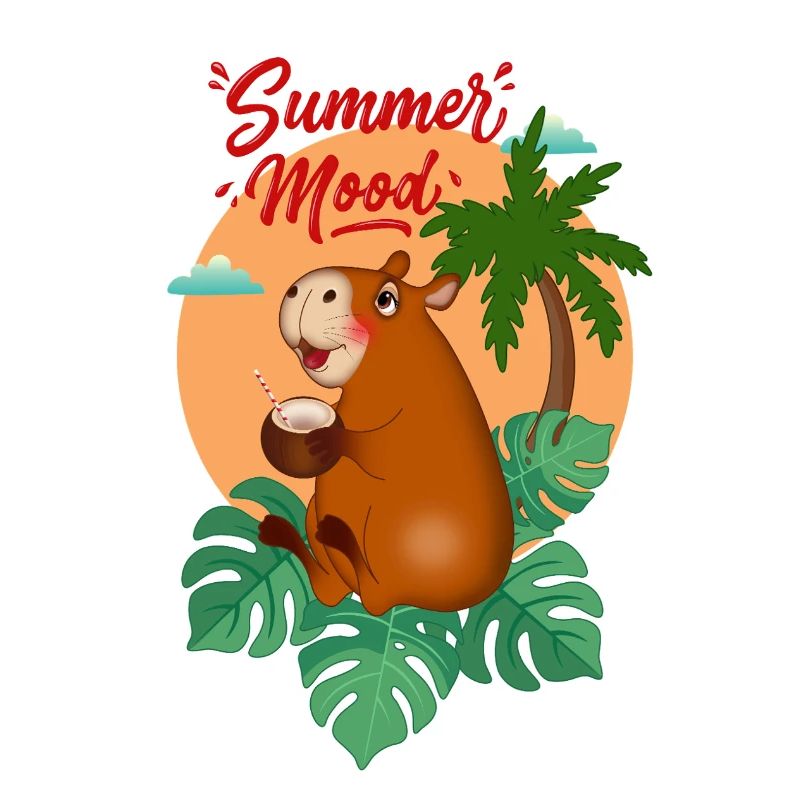 Tropical Capybara with Coconut