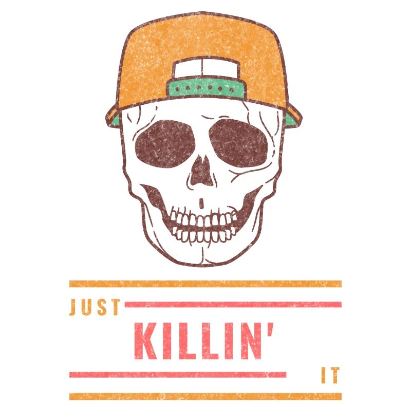 Totenkopf mit Cap Just Killin It Red (Distressed)