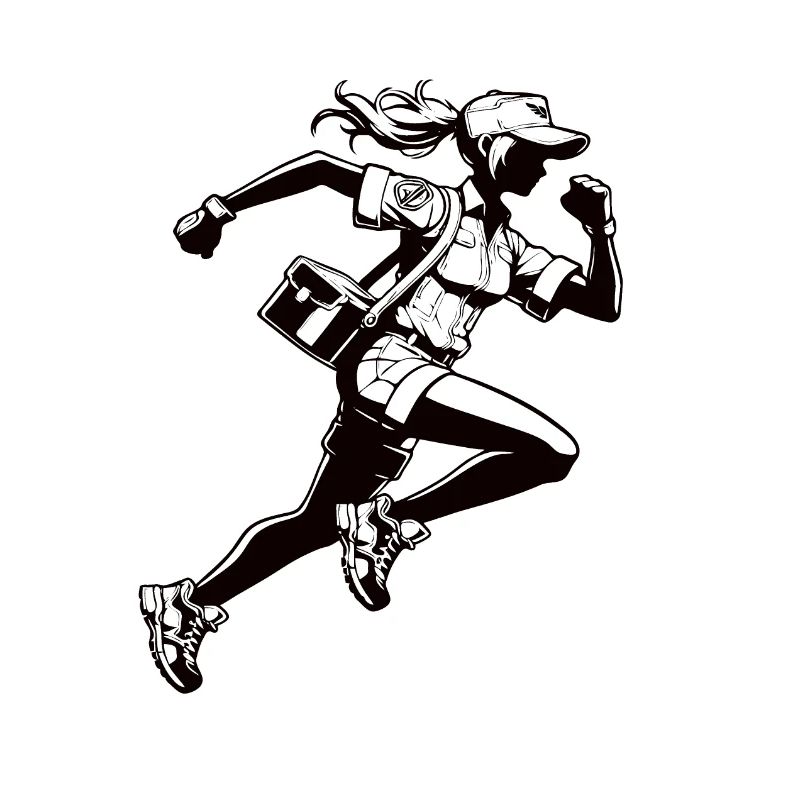 Dynamic Postwoman - Design for Young Postmen