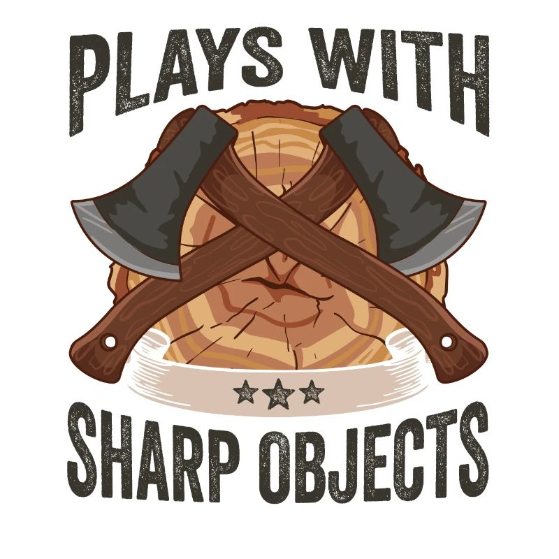 Logger Plays With Sharp Objects Axe Lumberjack