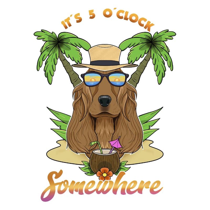 Il est 5 oclock quelque part en buvant Cocker Spaniel