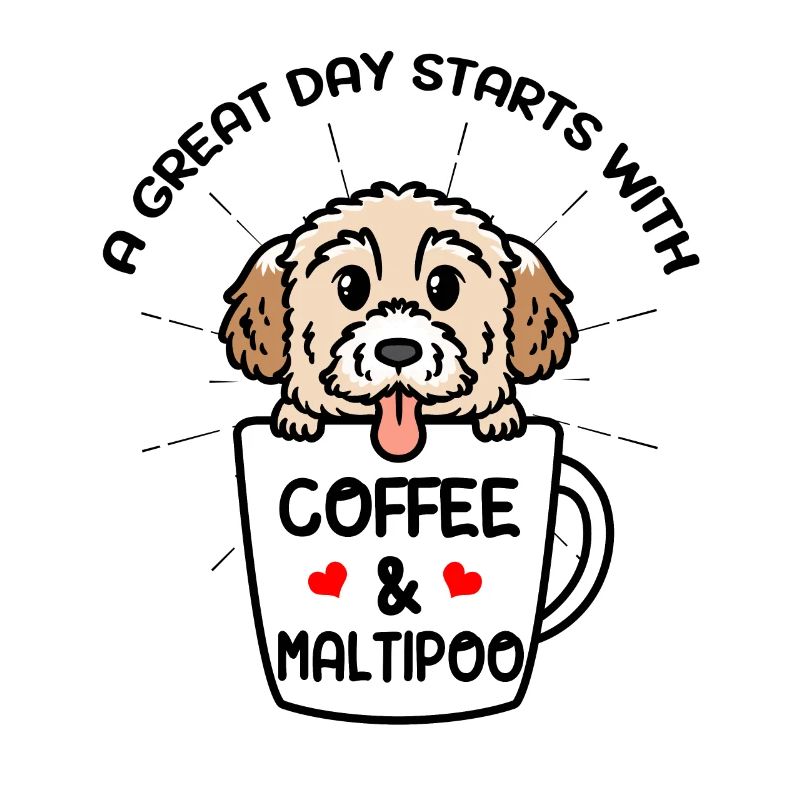 Ein Toller Tag Beginnt Mit Kaffee & Maltipoo Hund