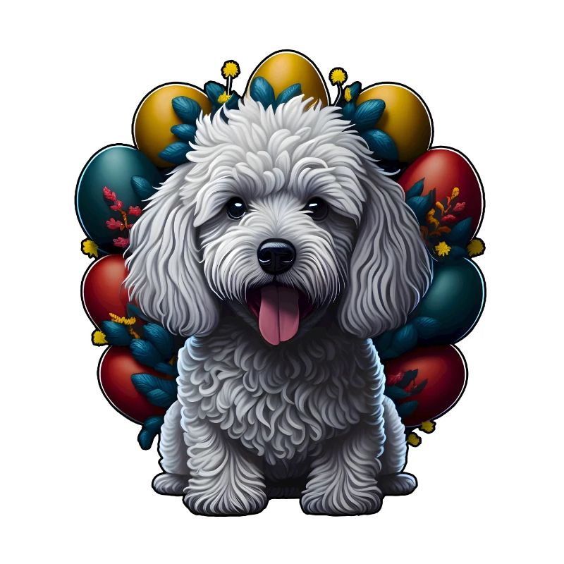 Beautiful poodle dog Easter spring poodle