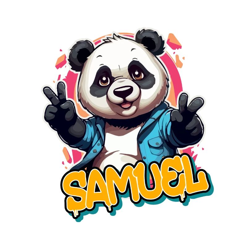 SAMUEL - Handsome boy name with cool panda