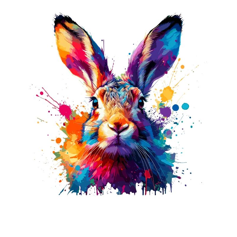 Colorful Splash Art Jackrabbit Jackrabbits