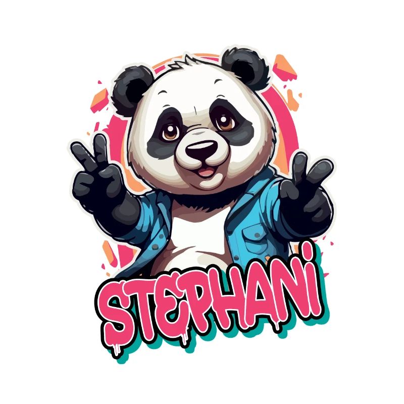 STEPHANI - Schöner Mädchen Name mit coolem Panda