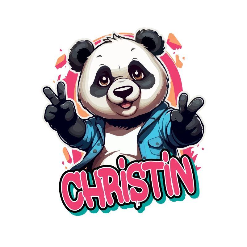 CHRISTIN - Schöner Mädchen Name mit coolem Panda