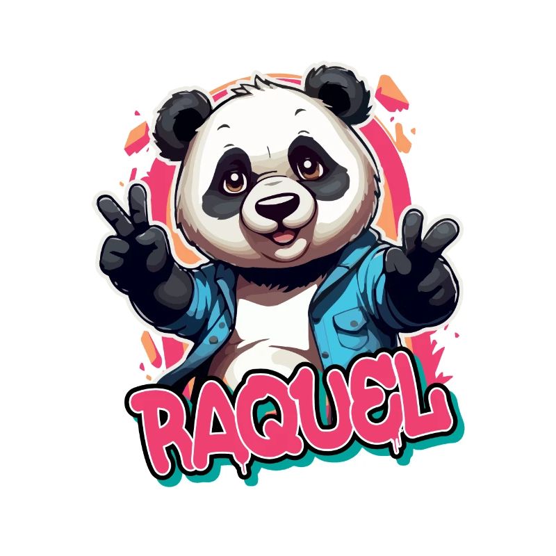 RAQUEL - Schöner Mädchen Name mit coolem Panda