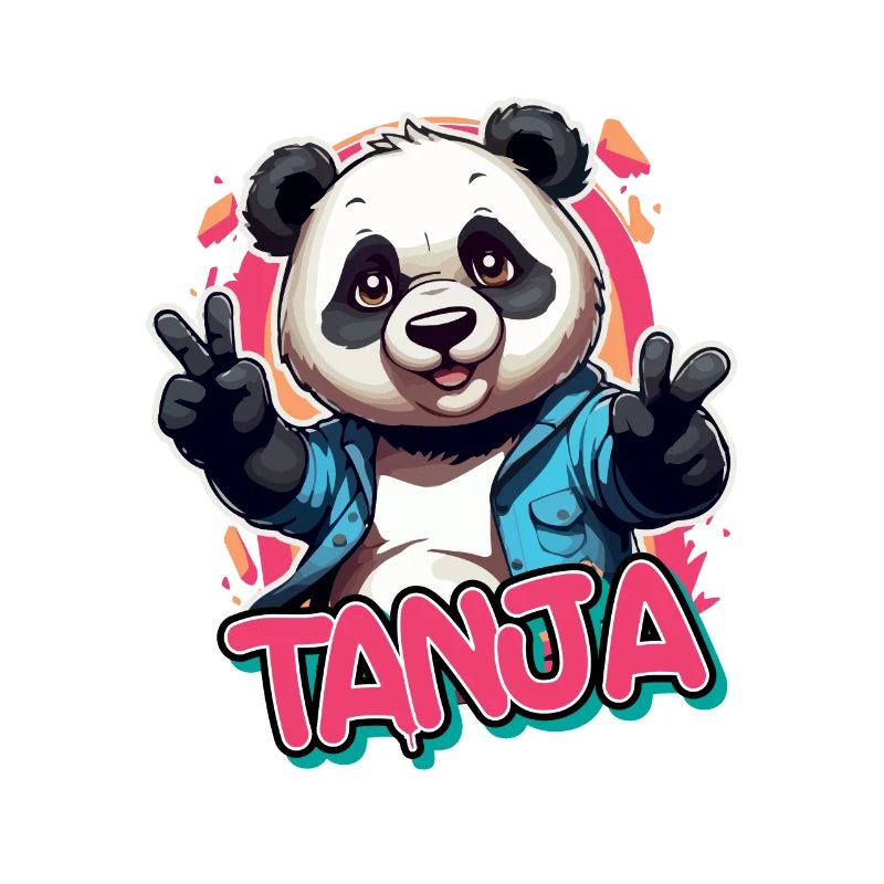 TANJA - Schöner Mädchen Name mit coolem Panda