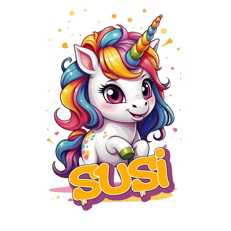 SUSI - Schöner Mädchen Name mit süßem Einhorn