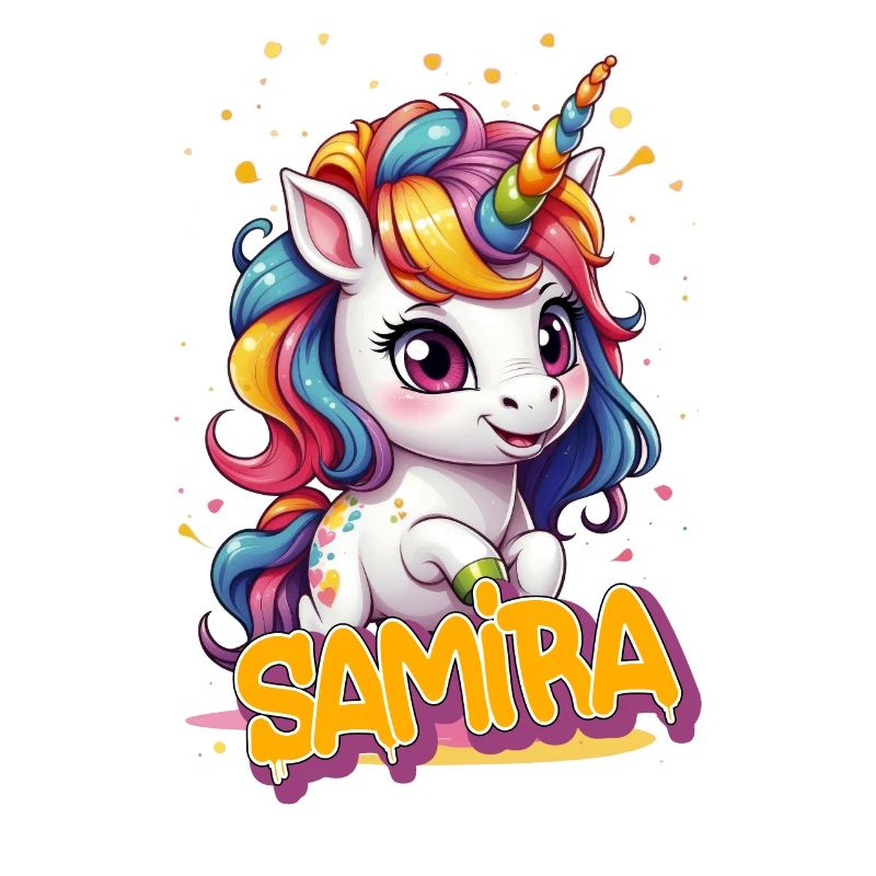 SAMIRA - Schöner Mädchen Name mit süßem Einhorn