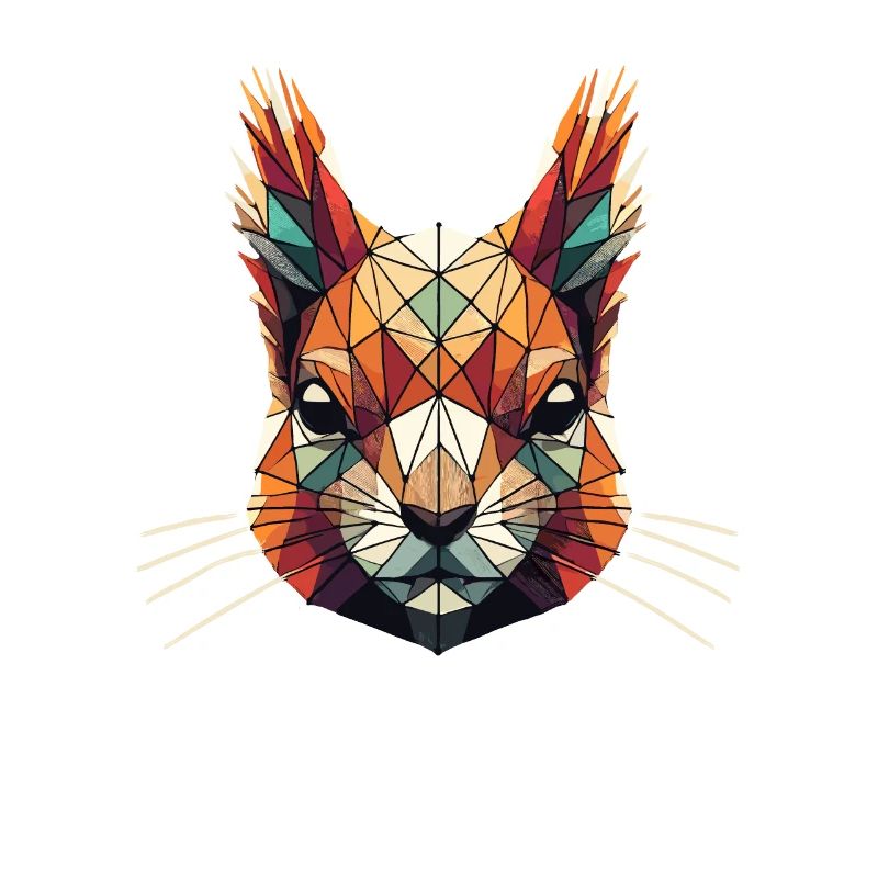 Geometric Art Red Squirrel Squirrels