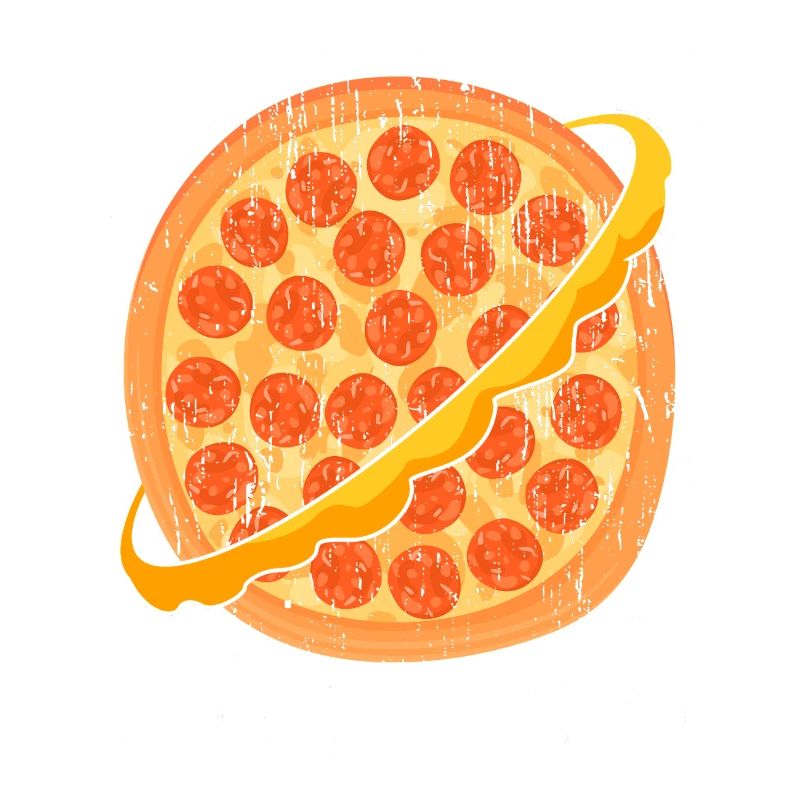 Funny space planet lovers, pizza chef