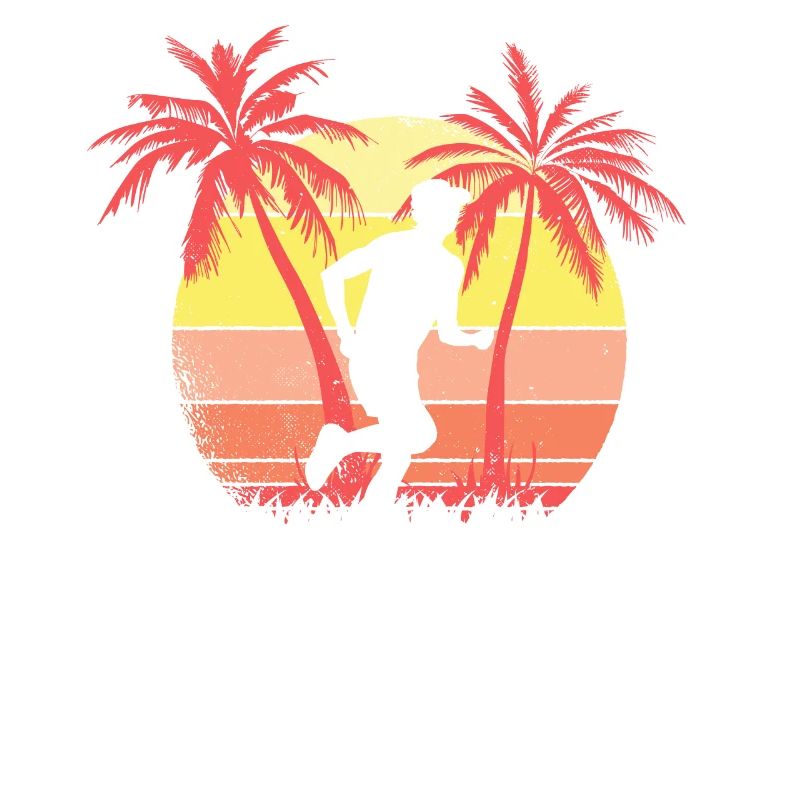 Jogging Runner Summer Sunset 80s Palm Palm