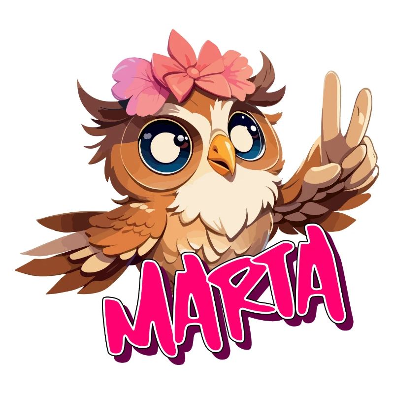 MARTA - Schöner Mädchen Name mit süßer EULE