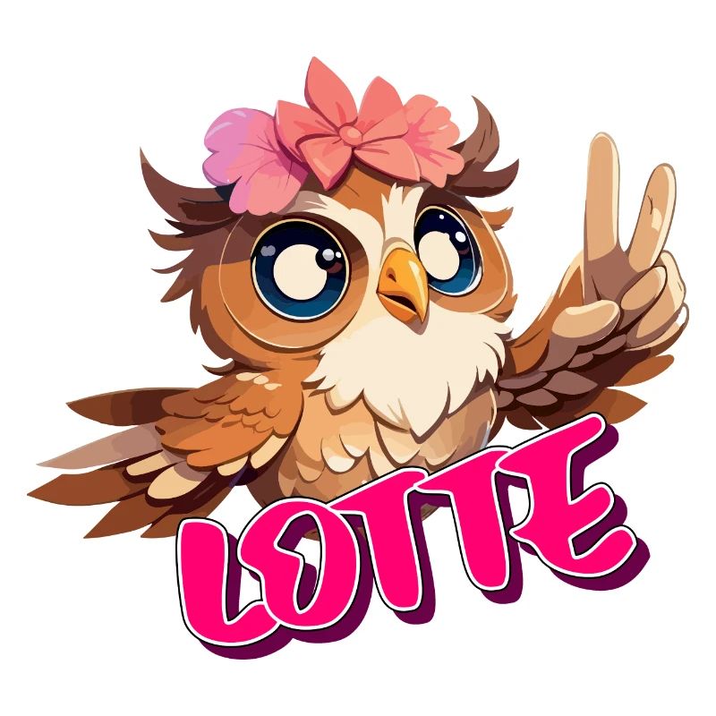 LOTTE - Schöner Mädchen Name mit süßer EULE