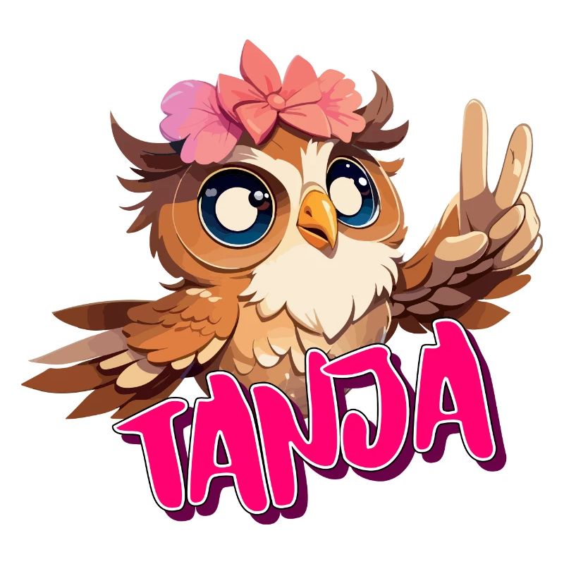 TANJA - Schöner Mädchen Name mit süßer EULE