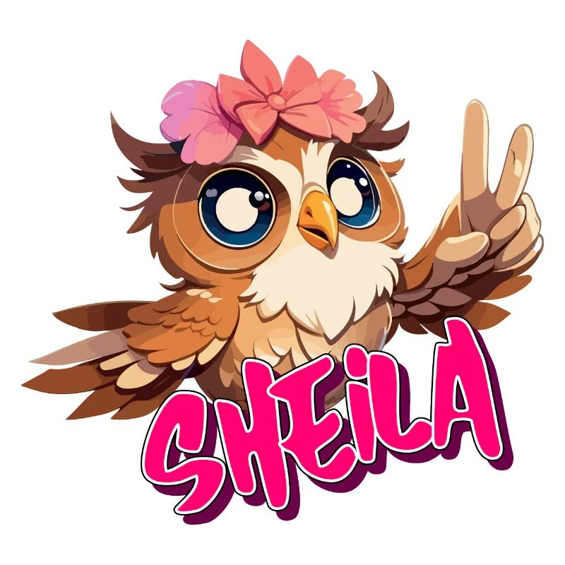 SHEILA - Schöner Mädchen Name mit süßer EULE